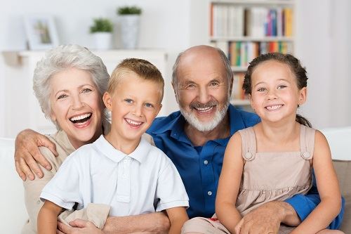 Grandparents with their grandchildren